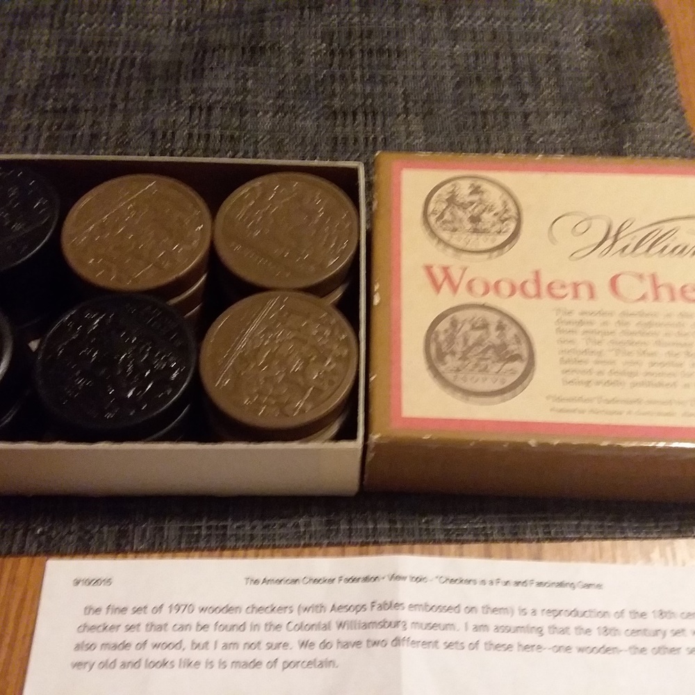 Vintage wooden checkers set